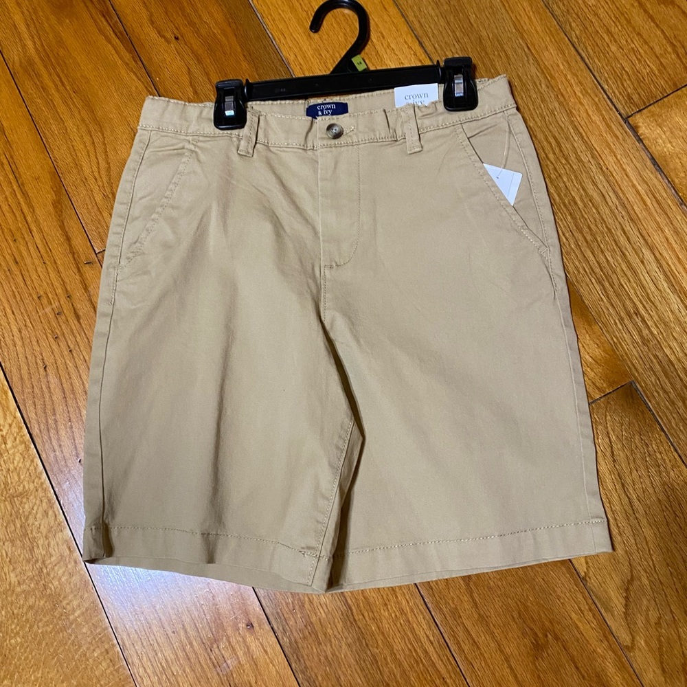 Crown & Ivy Boys Khaki Shorts